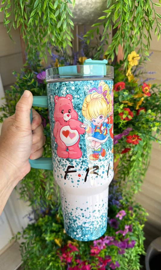 Tumbler with straw Quencher Tumbler 40oz, Nostalgic Bear Gift for her, Travel Mug