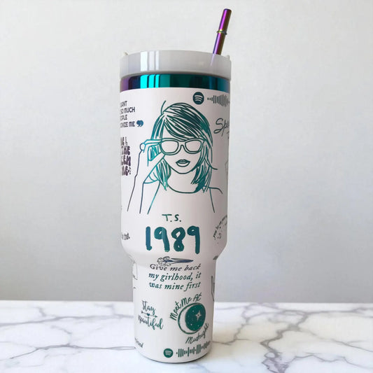 Custom Taylor Swift Tumbler Cup 40oz Laser Engraved TS Stanley Cup Inspired Swiftie Fan Gift for Her Taylor Swift Cup