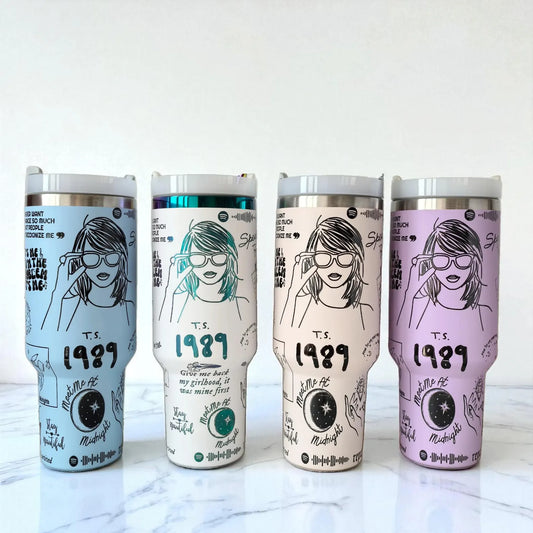 Custom Taylor Swift Tumbler Cup 40oz Laser Engraved TS Stanley Cup Inspired Swiftie Fan Gift for Her Taylor Swift Cup