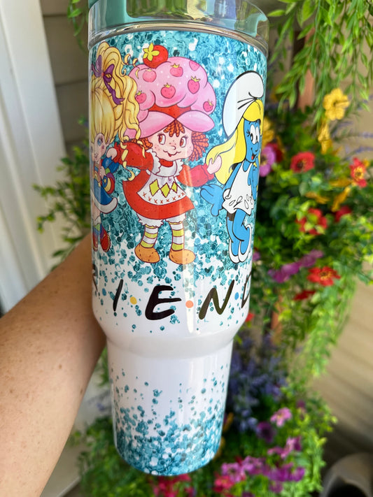 Tumbler with straw Quencher Tumbler 40oz, Nostalgic Bear Gift for her, Travel Mug